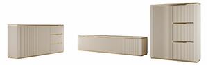 Set de living Comfivo Ovitas, Auriu, Bej, PAL laminat, MDF