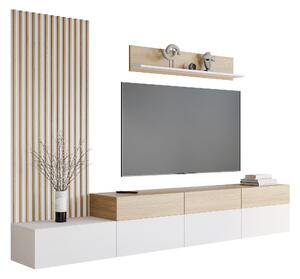 Set de living Comfivo Munium II, Alb, Stejar, PAL laminat, 106 kg