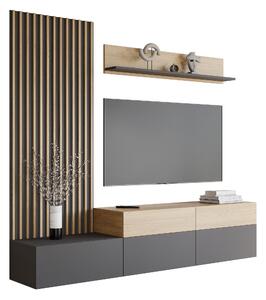 Set de living Comfivo Munium I, Grafit, Stejar, PAL laminat, 83 kg