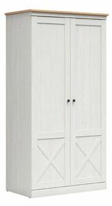 Dulap Talvena 113, Stejar artizan, Pin Anderson, 201x103x58cm, 83.8 kg, Uși dulap: Cu balamale, Numărul de rafturi: 4, Numărul de rafturi: 4
