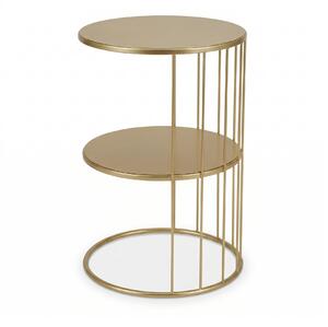Mesea rotundă de cafea din metal, cu raft RODA, 52 cm