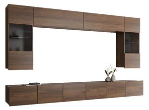 Set de living Remus I, Nuc, Sticlă călită, PAL laminat, 122 kg