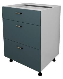 Corp haaus Lecce, 3 Sertare, Verde Petrol/Alb, 60 x 50 x 80 cm