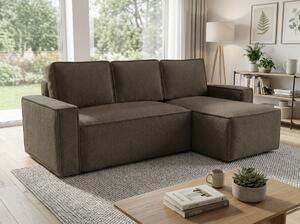 Canapea extensibila de colt SMART BOUCLE, gri-maro, reversibila, 232x143 cm