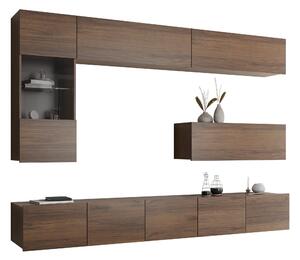Set de living Remus IV, Nuc, Sticlă călită, PAL laminat, 106 kg