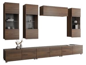 Set de living Remus XI, Nuc, Sticlă călită, PAL laminat, 130 kg