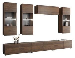 Set de living Remus XI, Nuc, Sticlă călită, PAL laminat, 130 kg