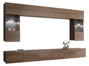Set de living Remus I, Nuc, Sticlă călită, PAL laminat, 122 kg
