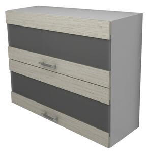 Corp haaus Lecce, 2 Usi, cu sticla, Lemn Alb/Alb, 80 x 30 x 65 cm