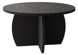 Măsuță de cafea Comfivo Pagas, Marmură neagră, Negru, PAL laminat, 40cm, 11.5 kg