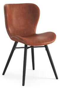 ALTEA Piele ecologică Retro Brandy/picioare negre - SCAUN MODERN PENTRU LIVING/SUFRAGERIE/BUCĂTĂRIE/BIROU