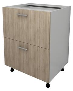 Corp haaus Lecce, 2 Sertare, Stejar Sonoma/Alb, 60 x 50 x 80 cm
