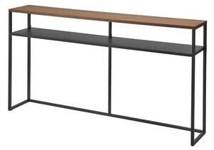 Masă consolă neagră/maro închis cu aspect de lemn de frasin 20,5x126 cm Tower – YAMAZAKI