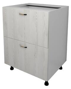Corp haaus Lecce, 2 Sertare, Pin Alb/Alb, 60 x 50 x 80 cm