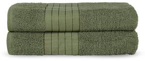 Prosoape verde-închis 2 buc. din bumbac din frotir 70x140 cm – Good Morning