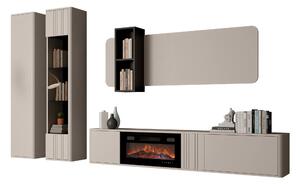 Set de living Oratio VIII, Cașmir, PAL laminat, Sticlă călită, MDF