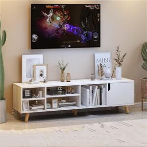 Dulap TV, depozitare multifuncțional, RT05, 120 x 30 x 38 cm, alb