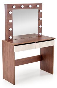 Măsuță de machiaj Houston Gaudium, Cașmir, Nuc, PAL laminat, MDF, 75x94x43cm, 31 kg