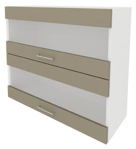 Corp haaus Lecce, 2 Usi, cu sticla, Taupe/Alb, 80 x 30 x 65 cm