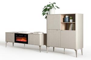 Set de living Etcamo 107, Stejar Cremona, Cașmir, PAL laminat, MDF
