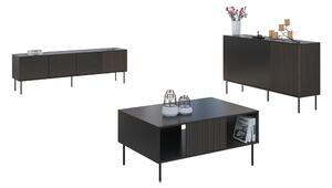 Set de living Silves I, Nuc, Negru, PAL laminat