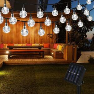 Instalatie solara LED 50 globulete, Alb rece
