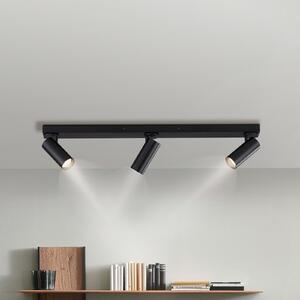 Schöner Wohnen Spot de tavan RIK, negru, cu 3 becuri, 89 cm, metal, LED GU10, Negru, Camera de zi / sufragerie, Aluminiu, Modern, Plafon cu flacără multiplă