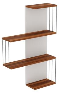 Raft alb-în culoare naturală etajat cu aspect de lemn de pin 64 cm Cambel – Kalune Design