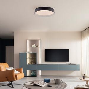 Schöner Wohnen Plafonieră LED TAVOLI, negru, Ø 39 cm, metal, CCT, dimabil, reglabil, Negru, Camera de zi / sufragerie, Metal