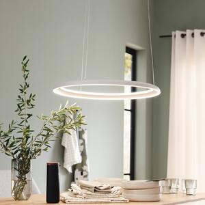 Schöner Wohnen Lampă suspendată LED QUILLO, bej, Ø 60 cm, metal, Switchdim, reglabil, Bej, Camera de zi / sufragerie, Aluminiu, Modern