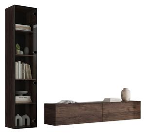 Set de living Donos I, Nuc, PAL laminat, Sticlă călită