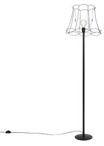 Lampă de podea neagră cu abajur cadru Granny negru 45 cm - Simplo