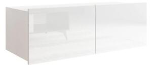 Comodă TV Remus I, Alb lucios, Alb, PAL laminat, 37x100x43cm, 17 kg