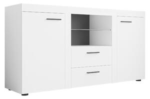 Comodă Univio, Alb, PAL laminat, 82x157x40cm, 50 kg