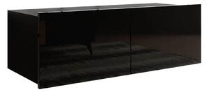 Comodă TV Remus I, Negru lucios, Negru, PAL laminat, 37x100x43cm, 17 kg