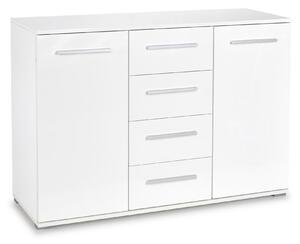 Comodă Cirveso 103, Alb, Alb lucios, PAL laminat, 82x116x41cm, 45.2 kg
