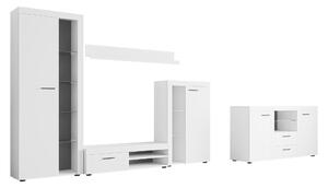 Set de living Univio I, Alb, Sticlă, PAL laminat, 146 kg