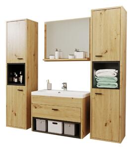 Set baie Velum II, Negru, Stejar artizan, PAL laminat, 57 kg