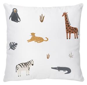 Față de pernă pentru copii din bumbac satinat 45x45 cm Safari Animals – Butter Kings