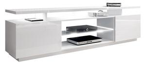 Comodă TV Figura, Alb lucios, Alb, MDF, PAL laminat, 56x180x40cm, 57 kg