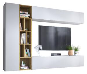 Set de living Comfivo Natura, Alb, Stejar artizan, PAL laminat, 160x224x33cm, 99 kg