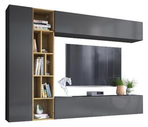 Set de living Comfivo Natura, Gri, Stejar artizan, PAL laminat, 160x224x33cm, 99 kg