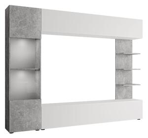 Set de living Comfivo Animus, Alb, Beton, PAL laminat, 187x250x30cm, 92 kg