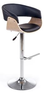 Scaun de bar Houston 181, Stejar deschis, Negru, 90x59x46cm, 11 kg