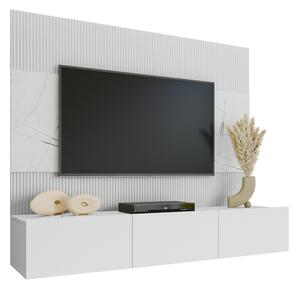 Set de living Comfivo Salix, Alb, Marmură albă, PAL laminat, 150x180x38cm, 51.5 kg