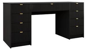 Birou Comfivo Papilio I, Negru, PAL laminat, MDF, 76x154x55cm, 51 kg