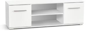 Comodă TV Cirveso 109, Alb, Alb lucios, PAL laminat, 44x137x40cm, 28.5 kg