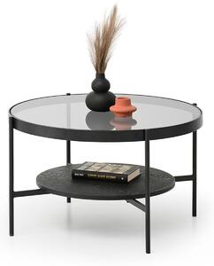 Măsuță de cafea Freya (sticlă fumurie negru + negru). Promo -11%. 1111609