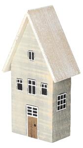 Dekoracja Casa de zăpadă 19cm alb-gri