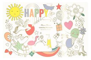 Suporturi pentru farfurii 8 buc. din hârtie 28x42.5 cm Happy Icons – Meri Meri